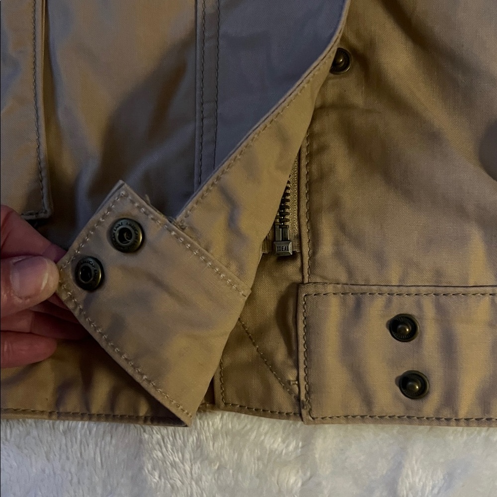 LK NW 🦅 AMERICAN EAGLE COTTON KHAKI CAMEL TAN LINED JACKET w/CORDUROY COLLAR XXL - Picture 10 of 15